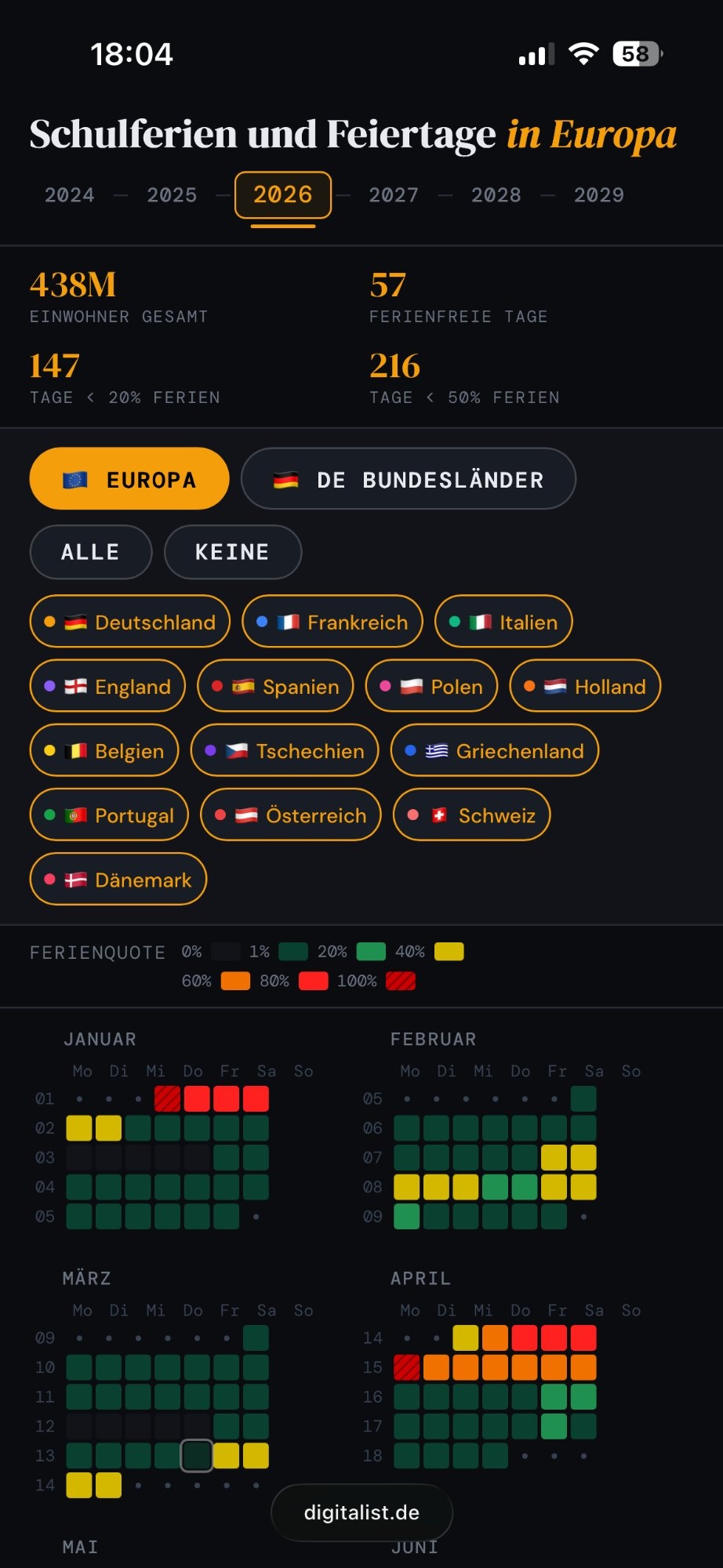 Ferien App Screenshot
